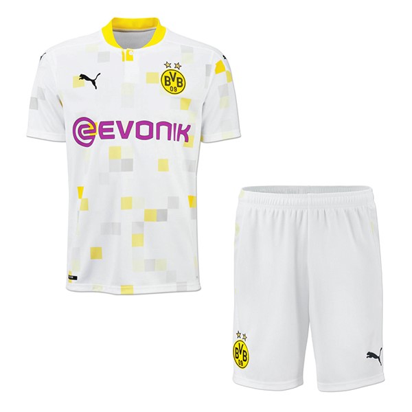 Camiseta Borussia Dortmund Replica Tercera Ropa Niños 2020/21 Blanco